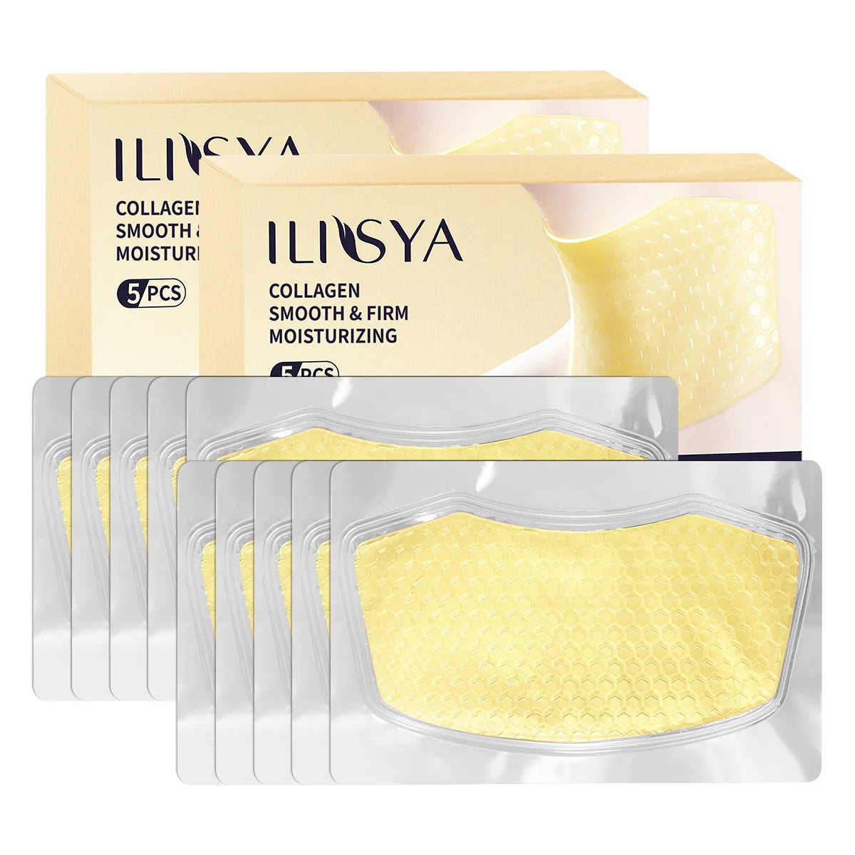 10pcs ILISYA Collagen Neck Patches, Deep Moisturizing and Firming, Neck Lift Tapes,Daily Skincare, Cooling Effect.