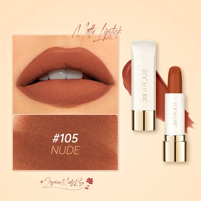 FOCALLURE 16 Shades Matte Lipstick Natural Super Soft Lip Sticks Waterproof Lip Glaze Balm Beauty High Pigment Cosmetics Makeup