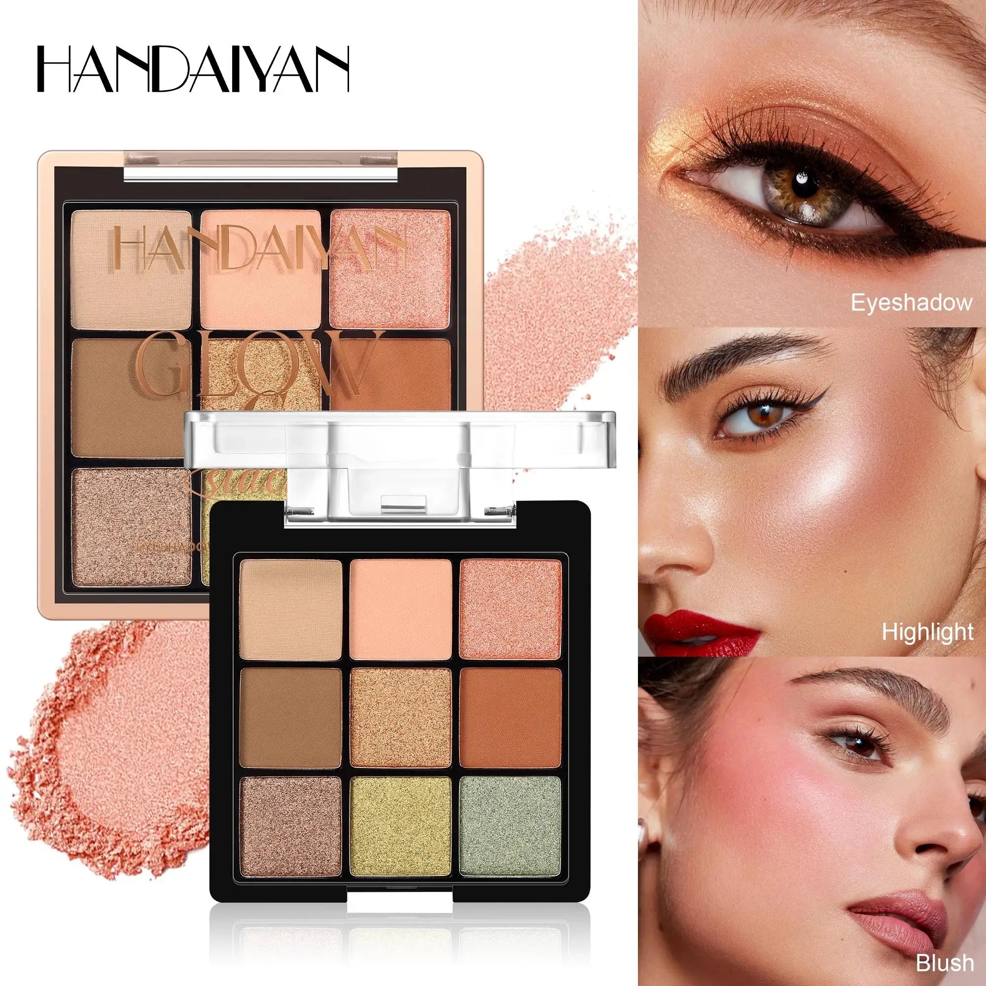 Waterproof Long Lasting Eyeshadow Palette Matte Pearl Highlighter Blush 3in1 Multifunction Makeup Cosmetic Beauty Professional
